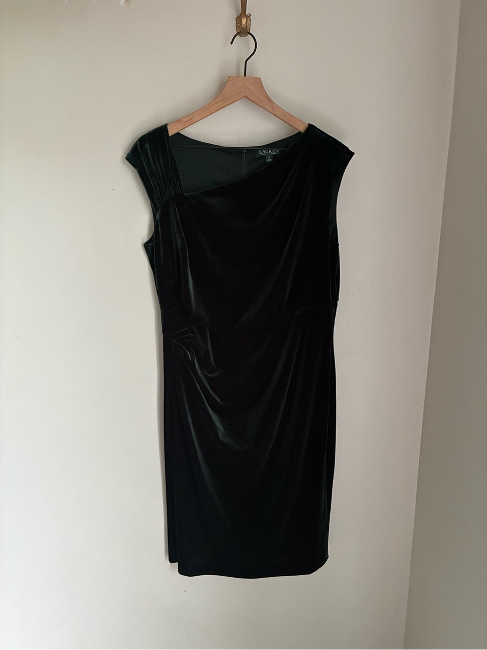 Ralph Lauren Dark Green Velvet Dress‎ Size 14